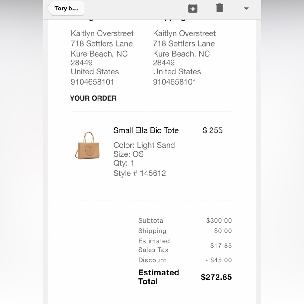 Tory Burch Brown Leather Tote - Picture 3 of 3
